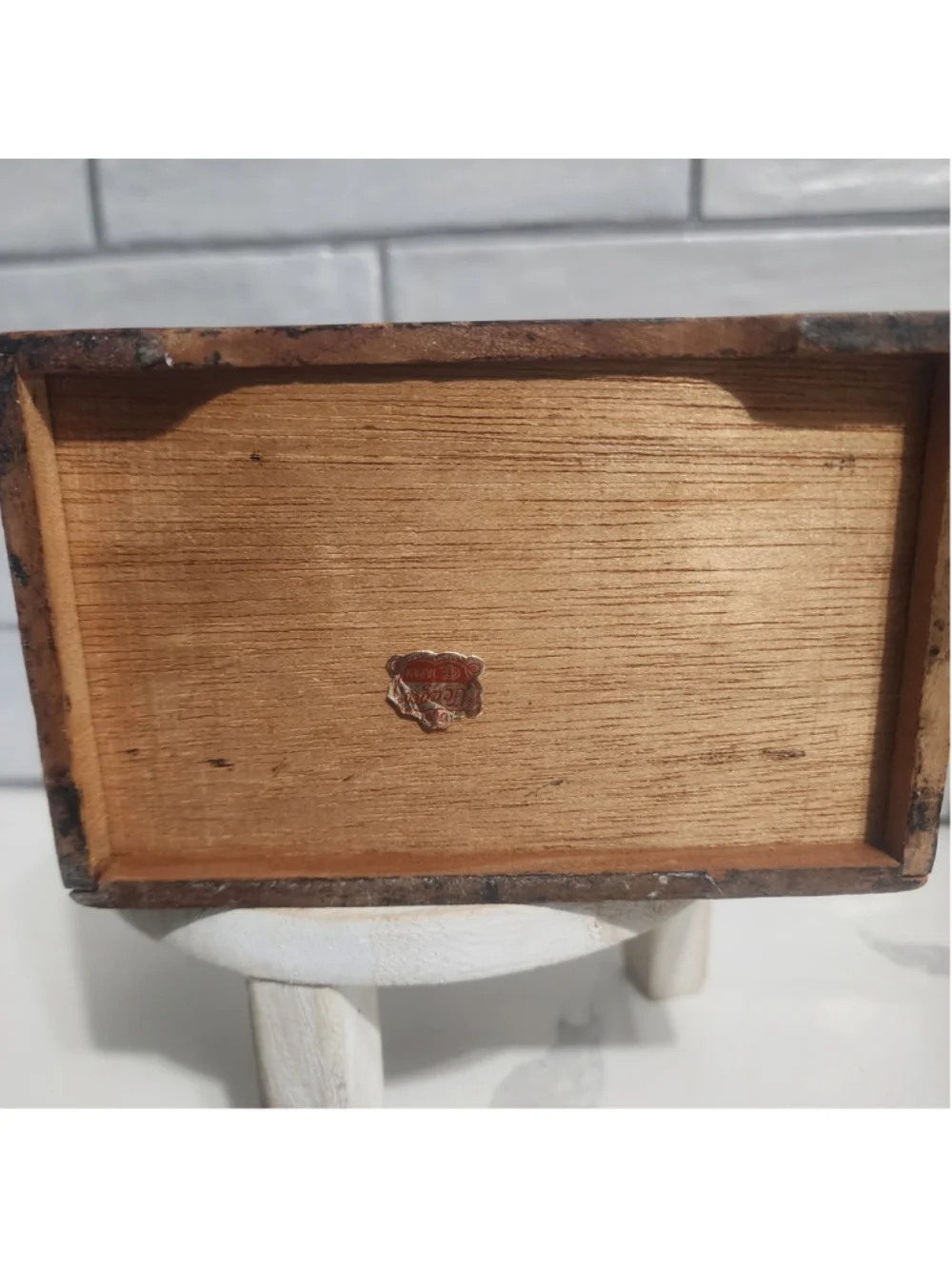 Recipe Box Wooden MCM Hand Painted